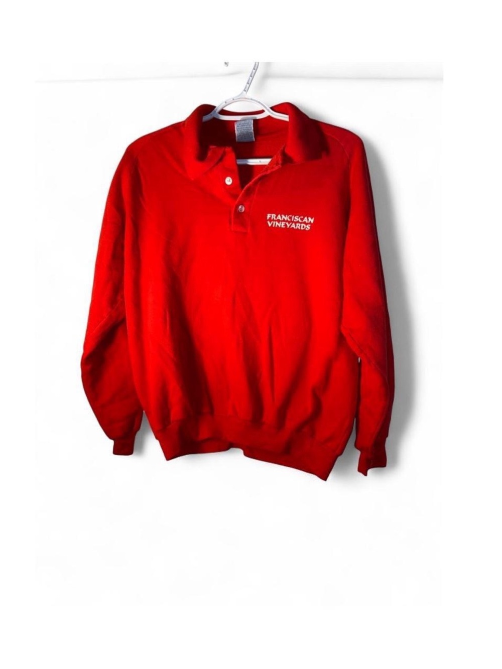 Vintage Mascot Franciscan Vineyards Napa Valley Red Polo Sweatshirt L